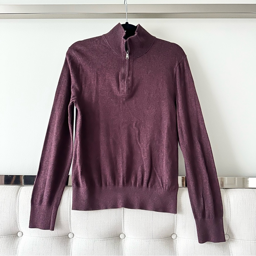 Banana Republic Luxe Sweater Collection Cotton Blend Quarter Zip